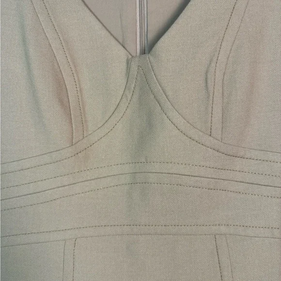 LOFT Tan V-Neck Midi Dress - Picture 4 of 6